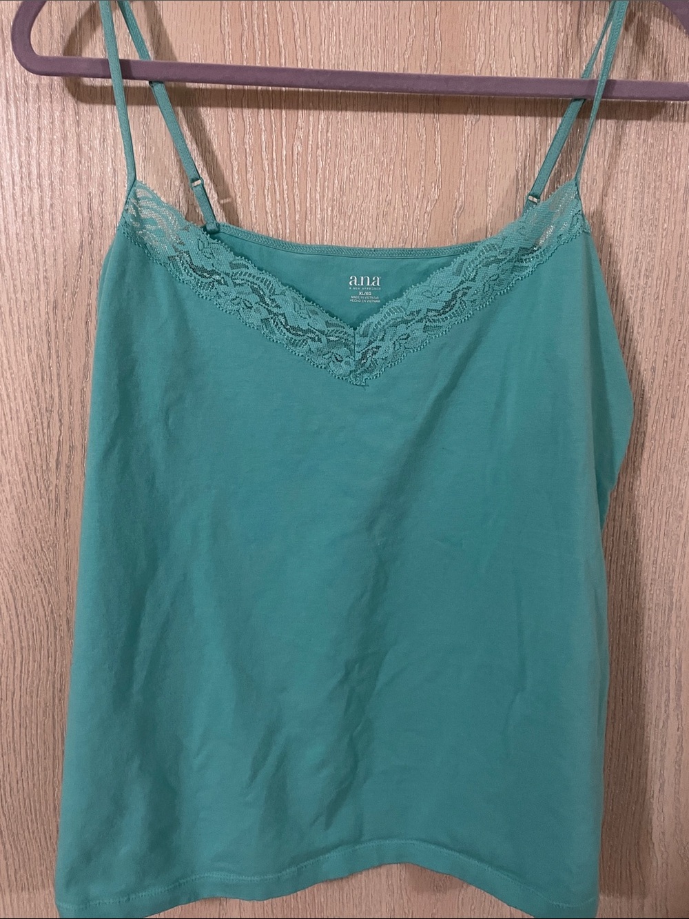 a.n.a Teal Lace-Trim Camisole Top
